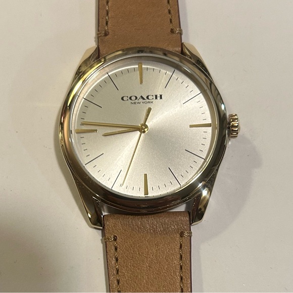 Coach Modern Luxury Watch & Beige Brown Leather Band - Picture 1 of 7